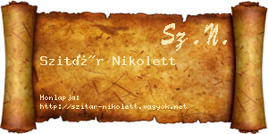 Szitár Nikolett névjegykártya