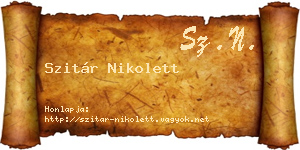 Szitár Nikolett névjegykártya