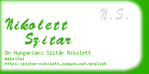 nikolett szitar business card